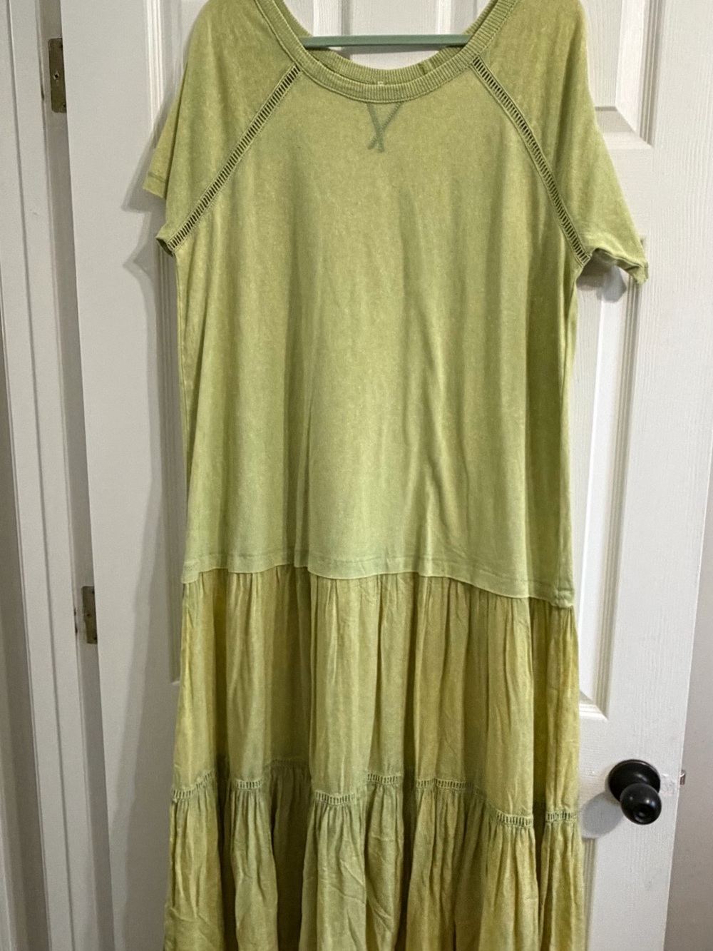 Free People Light Green Tiered Tee Dress